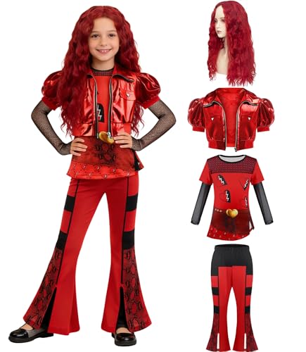 Disfraz rojo para niña 4-5 años 4 piezas