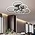Black Mordern Ceiling Light Fixtures,Modern Led Ceiling Lights for Living Room Light Fixture Ceiling,Dimmable Close to Ceiling Light Fixtures Flush Mount 7 Rings Kitchen Light Fixture