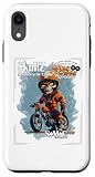 custodia per iphone xr divertente club motociclistico skullz di grunge garage