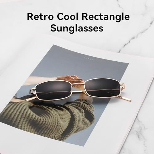 Dollger Retro Rectangle Sunglasses for Women Men Square Narrow Hip Hop Small Frame Sun Glasses2