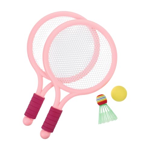 ibasenice Colocar Raqueta De Bádminton para Tenis De Playa Juegos De Jardin para Adultos Juegos Al Aire Libre para Juegos De Campamento Pelota De Pádel El Plastico Rosa