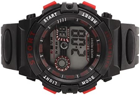 Jiawu Men Electronic Digital Sports Watch Swimming Alarm Luminous Multi Functional Outdoor Watch for Men Students (Black Red) — view 4