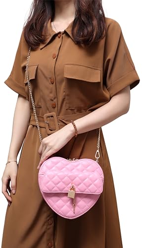 lola mae Heart Shape Satchel Crossbody Purse for women Zip Around Shoulder Bag4