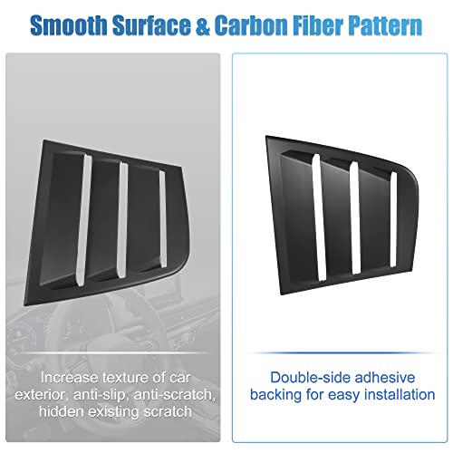 X Autohaux 2Pcs For Dodge Charger 2011-2021 Rear Side Window Louvers Air Vent Scoop Streamline Shades Cover Exterior Decorative Matte Black #TOP4