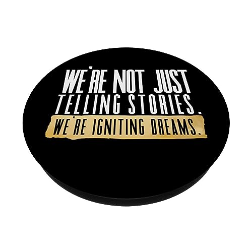 Not Just Telling Stories We're Igniting Dreams Dhar Mann Fam PopSockets Swappable PopGrip, Black - Image 2