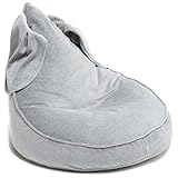 Wigiwama W590844 Bunny - Puf de terciopelo, 75 x 60 cm, color gris