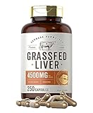 Grass Fed Beef Liver Capsules 4500mg | 250 Count | Desiccated Supplement | Non-GMO, Gluten Free | by Herbage Farmstead