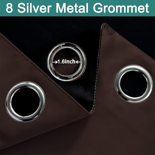 Image of Galaxy Home Decor Premium True Blackout Curtains for Long Door 10 Feet Long 100% Light Block | Thermal & Noise Insulation | Black Back Coating | Pack of 2 | Brown