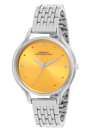 French Connection Analog Yellow Dial Womens Watch-FCN096SM (B0D78P59C5) Amazon Price History, Amazon Price Tracker
