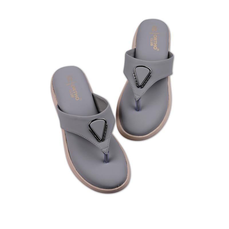 Image of ORTHO CLUB Women's Orthopedic Comfort Sandals - Soft Cushion Footbed, Anti-Slip Sole, Stylish Toe-Ring Design - Lightweight Sandals for Women & Girls
