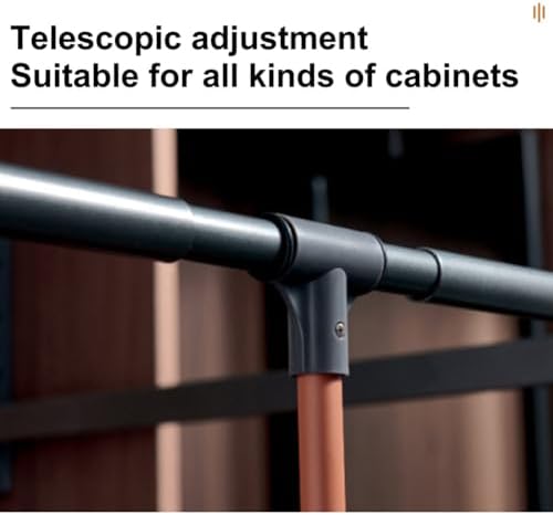 Retractable Wardrobe Rail Lift - Adjustable Closet Rod 22-49 Inches, Space Saving Pull Down Organizer System