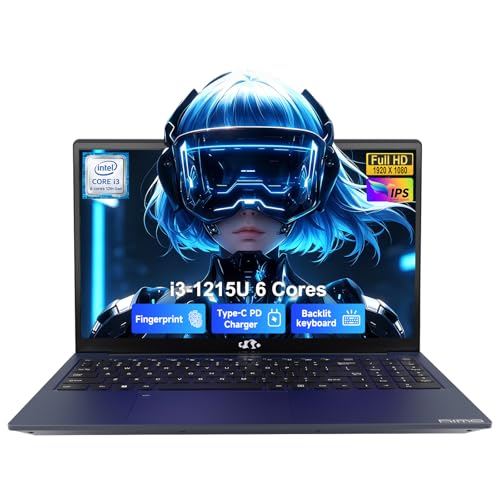 Image of NIMO 15.6 inch FHD Laptop, Inter 6-Core i3-1215U 16GB RAM 512GB SSD (Up to 4.4GHz, Beat R5 7520U) Computer with 180 Viewing Wi-Fi 6 Backlit KB 2-Yr Warranty 65W Fast PD, for Business School and Home