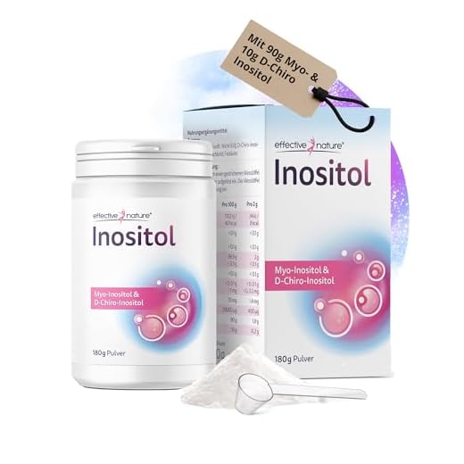effective nature Inositol Pulver 180 g - Myo & D-Chiro im Optimalen Verhältnis - Mit 400 µg Folsäure & 1,4 mg Vitamin B6 pro Tagesdosis - Vegan