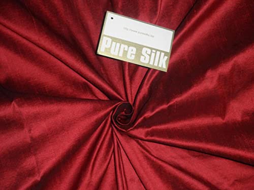 Tissu en soie Dupioni rouge brique et noir pour haute couture