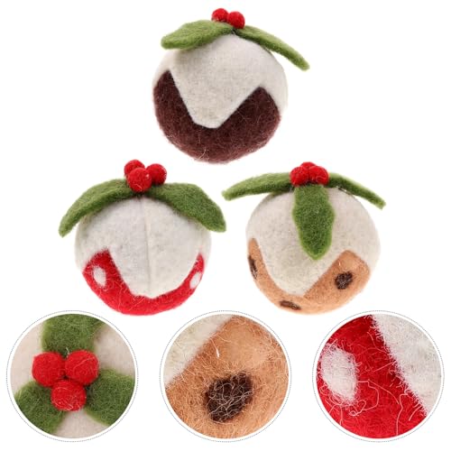 Juguetes para gatos de lana CORHAD - Pack 3 mordedores navideños rojo amarillo y marrón 8