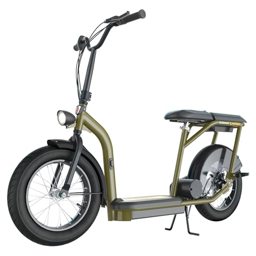 Image of Razor EcoSmart Cargo Adult Electric Utility Scooter with Convertible Rack and Storage System, 1000W Motor, 5 Speeds, 16 inch Wheels, LED Display, Green