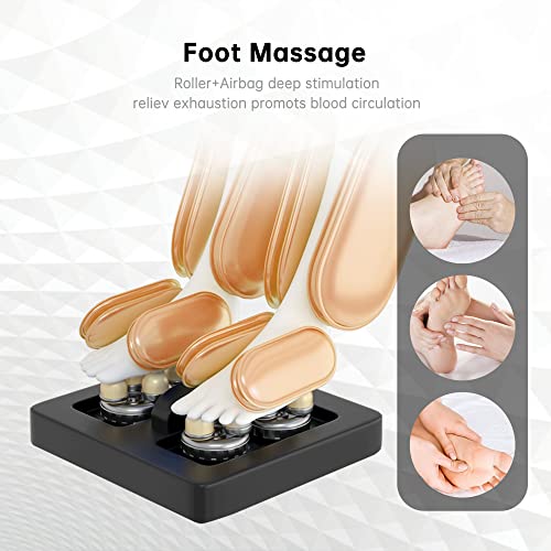 Foelro 2022 Full Body Massage Chair, Zero Gravity Shiatsu Recliner With Air Bags, Back Heater, Foot Roller And Bluetooth Speaker, Blue #TOP2