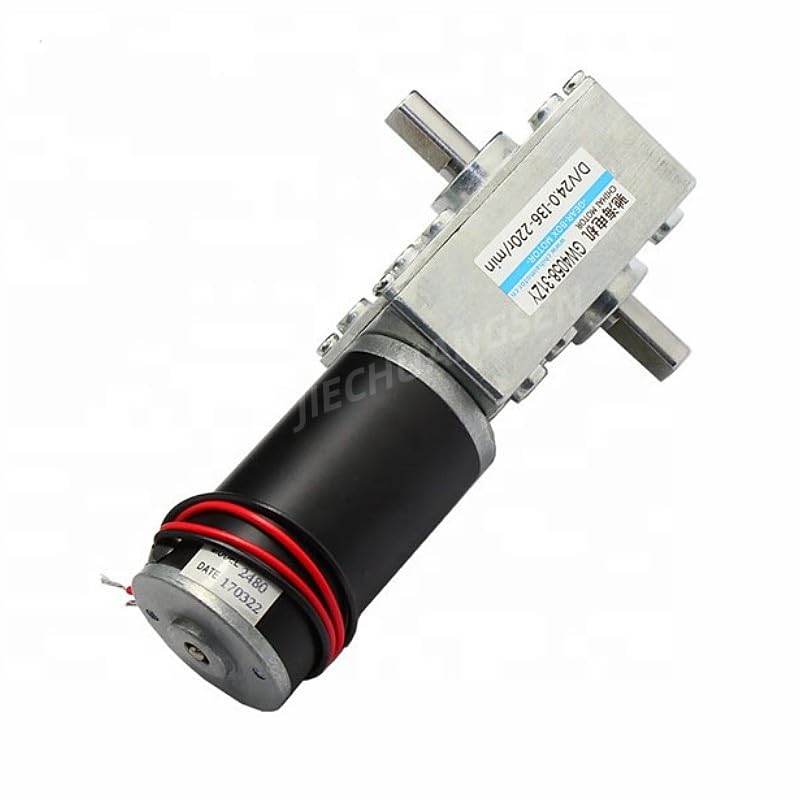 Generic GW4058-31ZY 8mm Shaft DC Worm Turbine Gear Motor Shaft 12V 24V Self Locking - (Speed(RPM): Ratio 212 / Voltage(V): DC 12V MAX 20W)