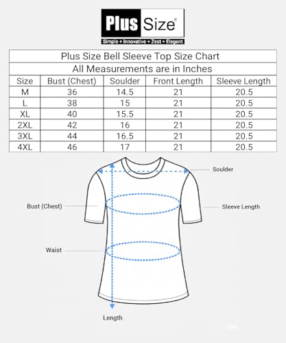 Image of Plus Size Women Top Bell Sleeve | Casual Top for Women Full Sleeve