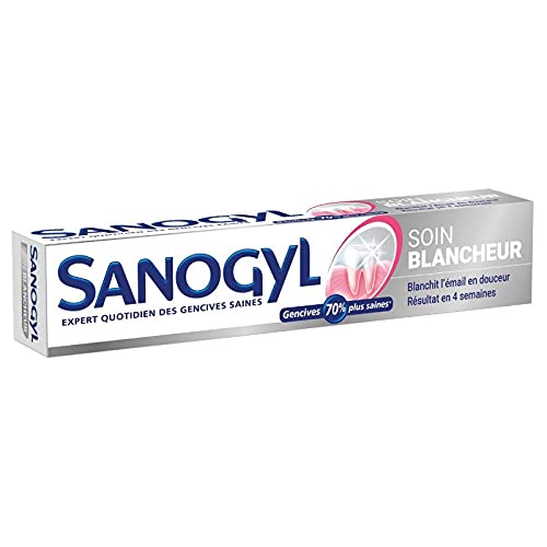 SANOGYL - Dentifrice Blancheur Et Soin - Pâte - 75 Millilitres - Sans Saveur - Adulte - Blanchiment - Nettoyage Quotidien Des Dents - Lot De 4
