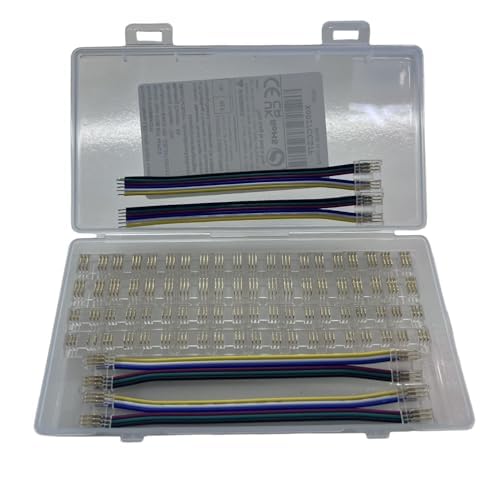 6pin COB LED Strip Light Connector kit 44PCS 6-pin 12mm/0.47in connecteur sans soudure Gapless, connecteur LED 4pcs + fil de câble pour RGB CCT COB LED Strip Lights