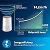 Philips Air Purifier 600 Series, Ultra Quiet and Energy-Efficient for Allergy Sufferers, HEPA Filter Removes 99.97 Percent of Pollutants, for Rooms up to 44 m2, App-Controlled, White (AC0650/10)