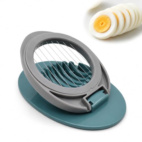 Image of Premium Egg Slicer with Stainless Steel Wire, Heavy Duty Egg Cutter for Hard Boiled Eggs, Multifunctional Fruit Slicer for Strawberries, Kiwis & Salads, Easy to Clean Kitchen Gadget