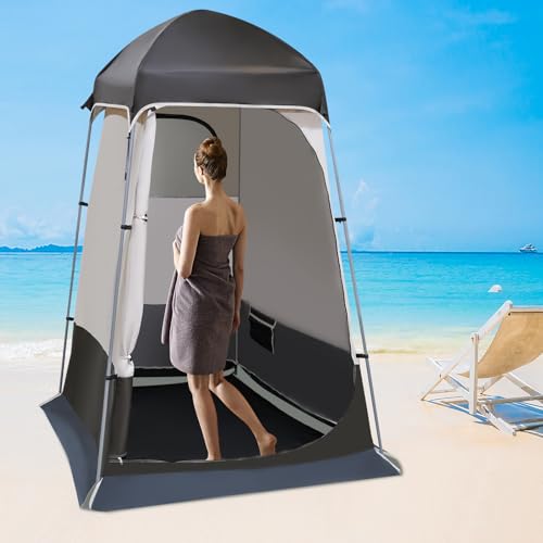Carpa Portátil para Camping Exterior en Color Café, Refugio de Privacidad para Ducha y Uso de Toilette, Ideal para Senderismo y Festivales miniatura 3