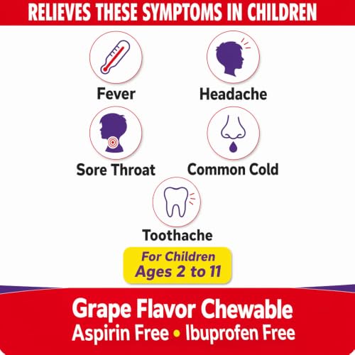 Image of HealthA2Z Children's Pain Relief, Acetaminophen 160mg, Chewable 60 Tablets