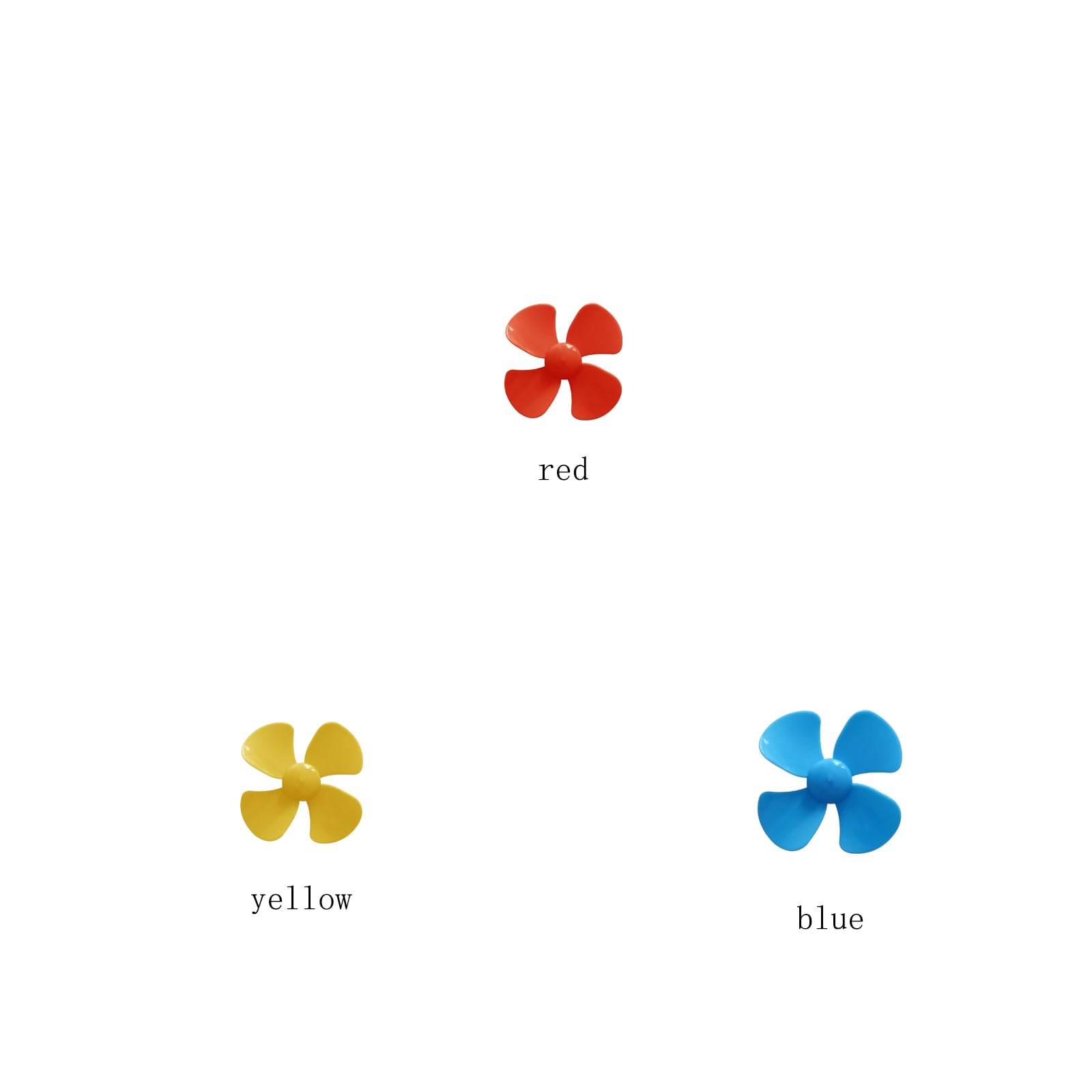 Propeller Blade, 10 Four-Blade propellers Suitable for DIY Science and Toys 2mm-axis Propeller of Miniature Direct Current Motor Closely Matched with 130 Motor Propeller Props wurenji (Blue)