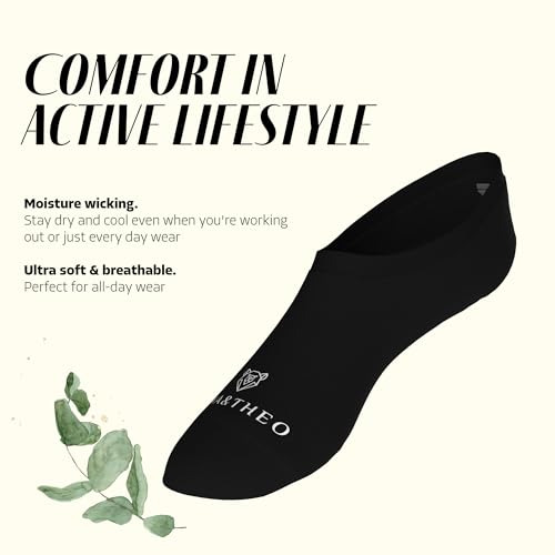 MINA & THEO Bamboo Rayon No Show Anti Slip Socks (10 pairs)3