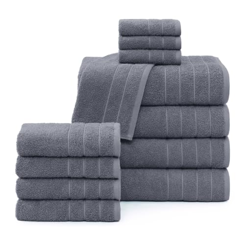 Casa Platino Cotton Towels Set for Bathroom - 12 Pc