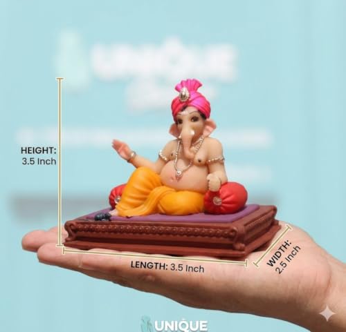 Image of Kshirsagar Lord Ganesha Idol for Car Dashboard | 4 Inch Lord Ganesha Statue | Ganpati Bappa Murti for Car, Home & Office Decor | Divine Blessing & Good Luck Decorative Idol