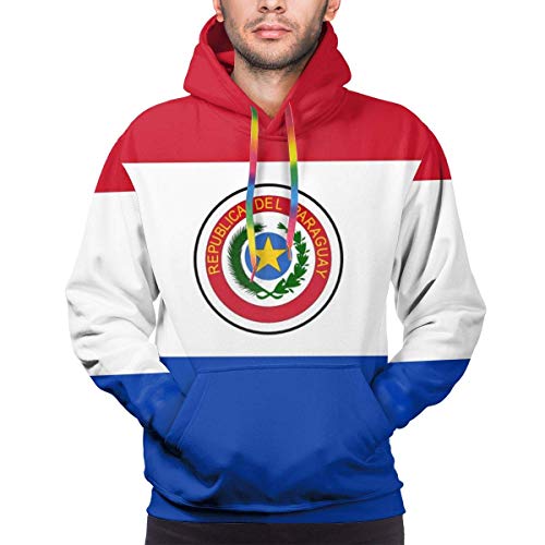 ZQHRS Sudaderas con Capucha Populares para Hombre Sudaderas con Bandera de Paraguay...