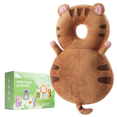Image of VEEIROC Baby Fall Back Head Protector - Baby Head Protector Backpack for Crawling Walking Gifts, Adjustable Toddlers Head Safety Pad Cushion, Tiger