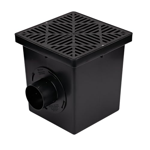 NDS 1200BKITRTL1PK Square Catch Basin Drain Kit with 2-Opening Catch Basin Drain, 2 Adapters, 1 Outlet...