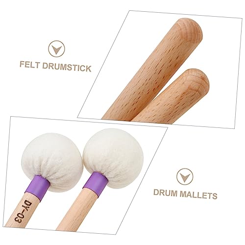 2 Baquetas de Tambor con Mango de Madera y Cabeza de Fieltro miniatura 5