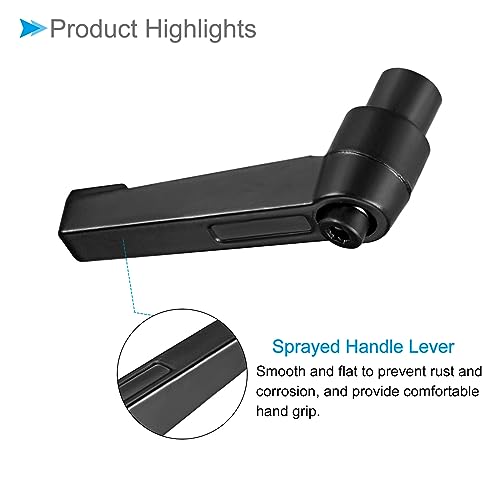 Image of Clamping Lever Handles, M6 Female Thread 42mm Lever, Adjustable Quick Release Locking Rotating Knobs Black - (Applications: for Lathe Machinery), 2-Pieces