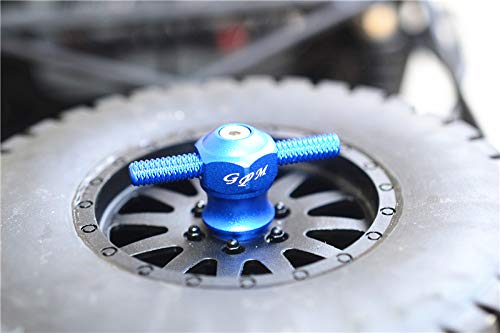 GPM 1Pc Set Upgrades Aluminium Spare Tire Locking for 1/10 Baja Rey Desert Truck (LOS03008) RC Cars (Blue)