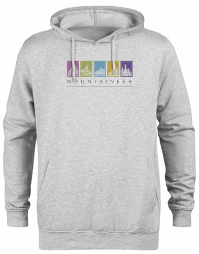Sweat à capuche gris Mountaineer unisexe en coton confortable pour toutes les saisons