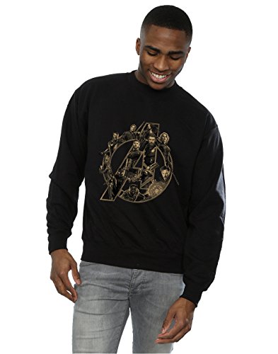 Marvel Men's Avengers Infinity War Marvel Logo Sweatshirt Black XXX-Large