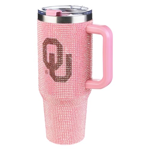 Image of The Memory Company Officially Licensed 40oz Pink Bling Game Day Tumbler, University of Oklahoma