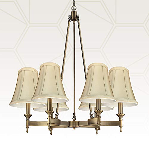 Image of Royal Designs, Inc. BSO-704FC-6BG-2 True Bell Basic Lamp Shade with Flame Clip, 3.5 x 6 x 6.25, Beige, 2-Pack