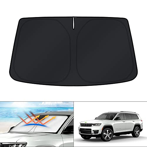 KUST Windshield Sun Shade for 2011-2025 2026 Jeep Grand Cherokee/Grand Cherokee L Accessories SUV...