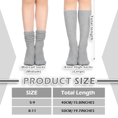 Bencailor 6 Pairs Women Slouch Socks Thigh High Boot Cotton Scrunch Stacked Socks Long Striped Winter Stockings for Woman3