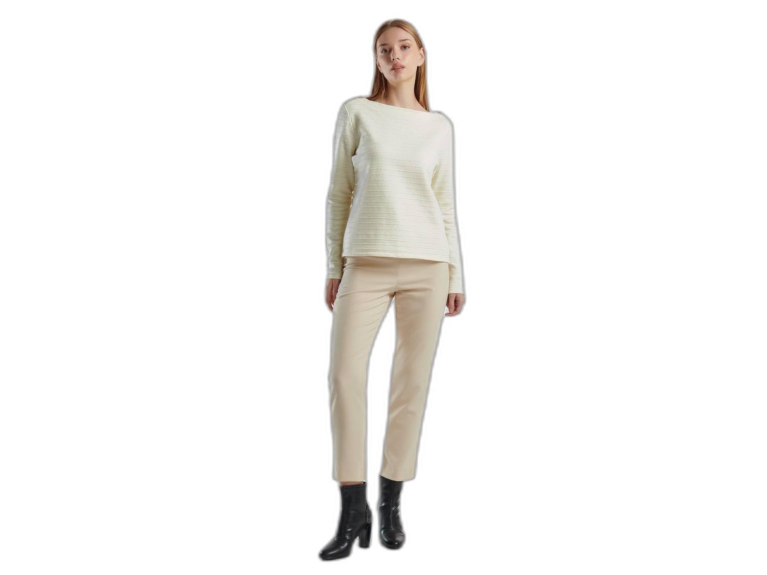 Pamuk Karışımlı Omzu Düğme Detaylı Kayık Yaka Kısa Sweatshirt Sweatshirt Kadın