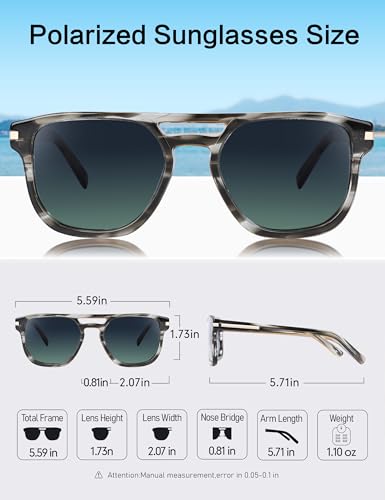 BIRCEN Polarized Sunglasses for Men UV-Protection: Acetate Trendy Retro Fashion Mens Shades for Driving Fishing Golf BC20064