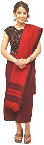 Traditional Indian Shawl (Kutchhi) for Women | Handmade Embroidery Work | Maroon