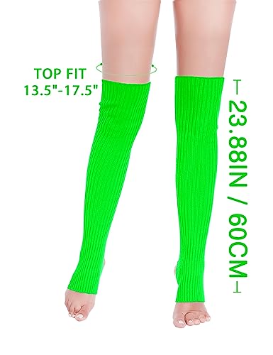 Image of v28 Women's Neon Knit Leg Warmer for 80s Party Dance Sports Yoga