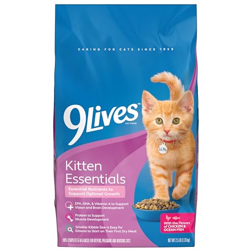 Image of 9Lives Kitten Essentials Chicken & Ocean Fish Dry Cat Food, 2.5lb Bag, Pack of 4